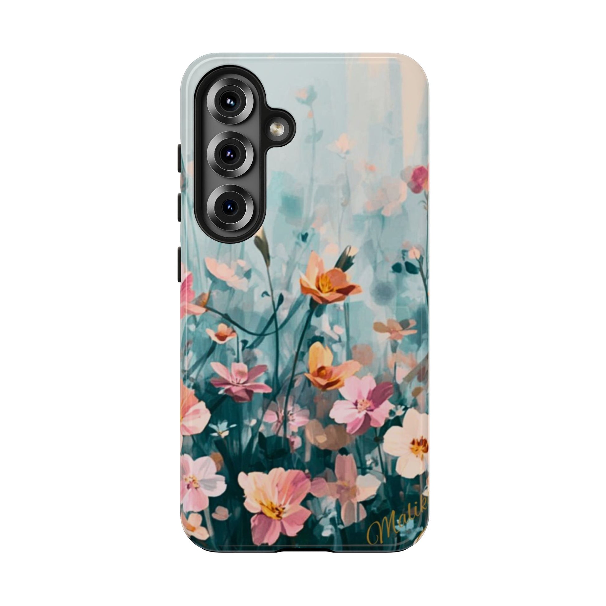 Phone case with floral design on a white background: Morning Meadow Collection