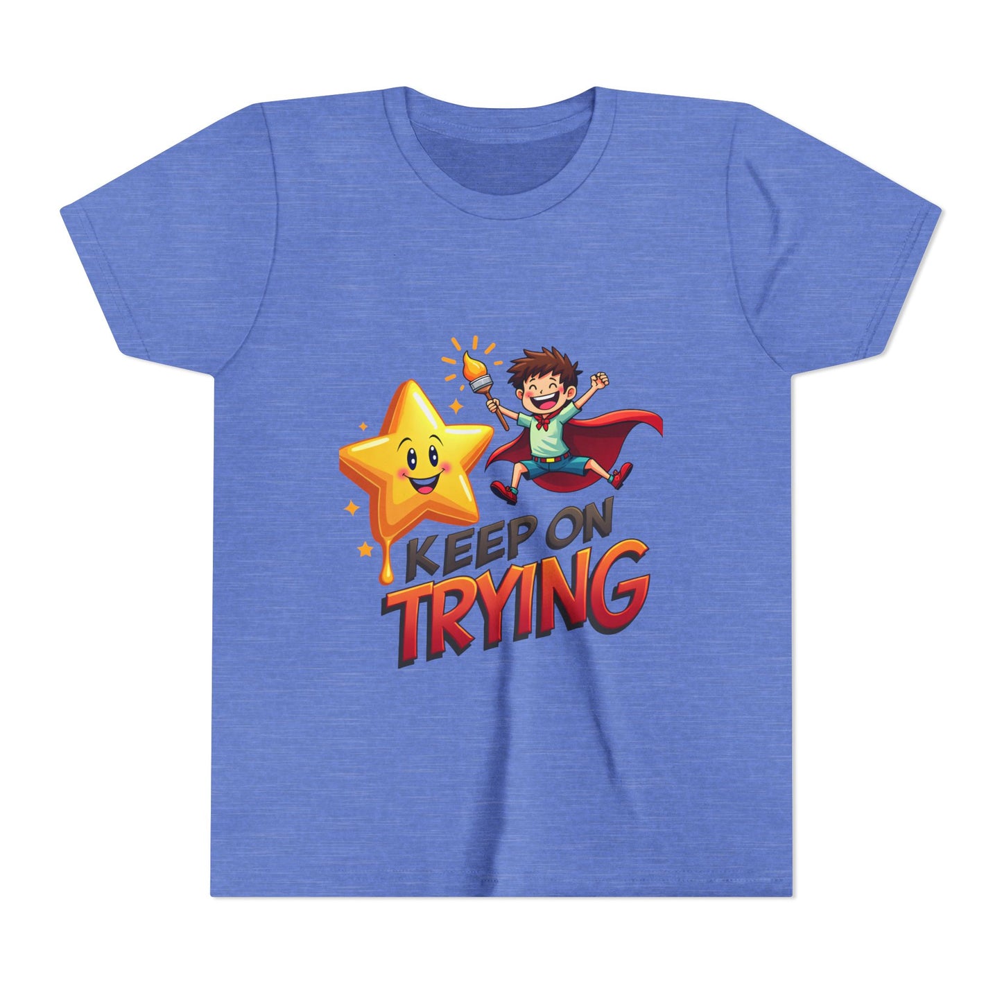 Affirmation Kids T‑Shirt – "Keep on Trying" – Back to School Confidence Tee