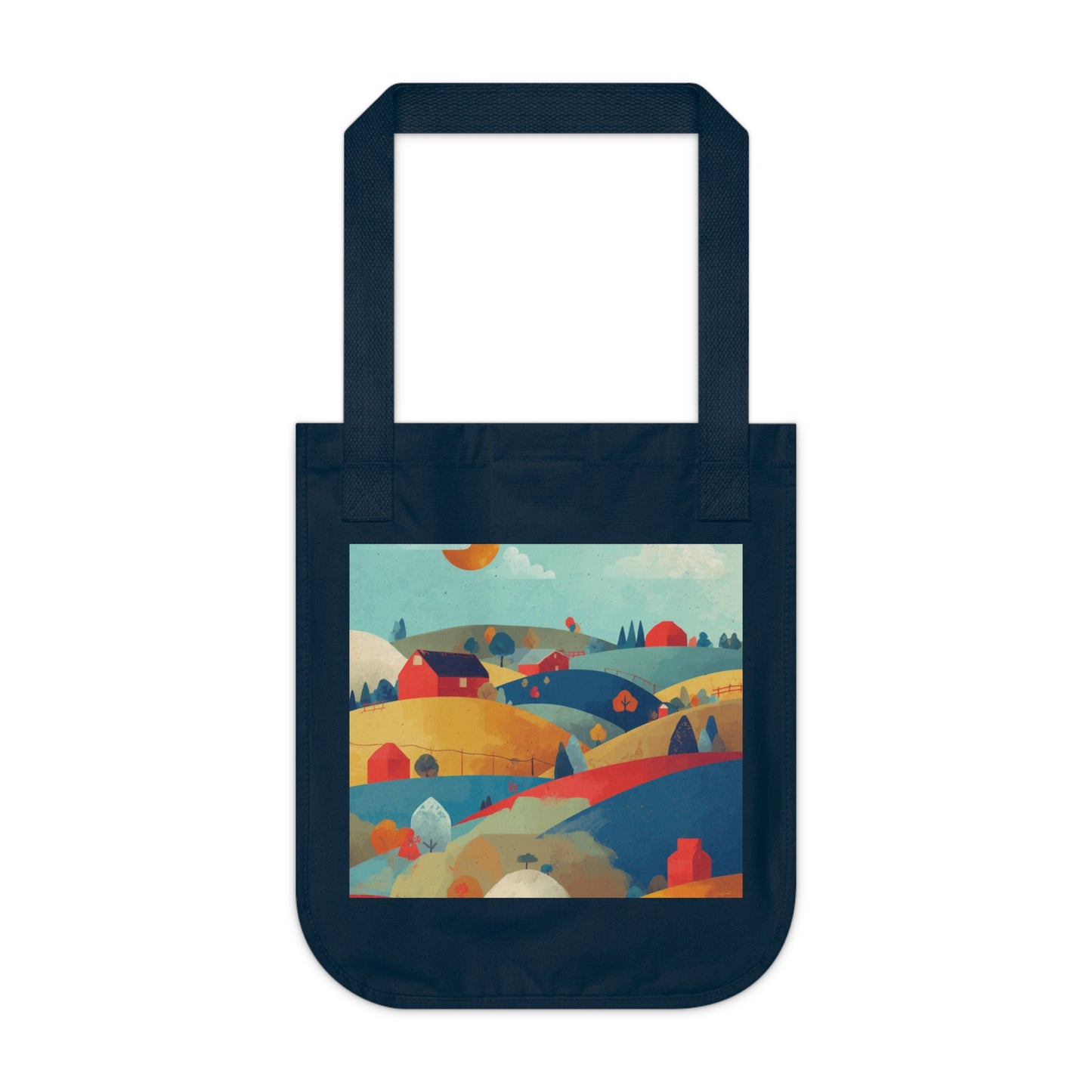 Eco Tote: Pastoral Landscape Watercolor - Canvas Carry-all