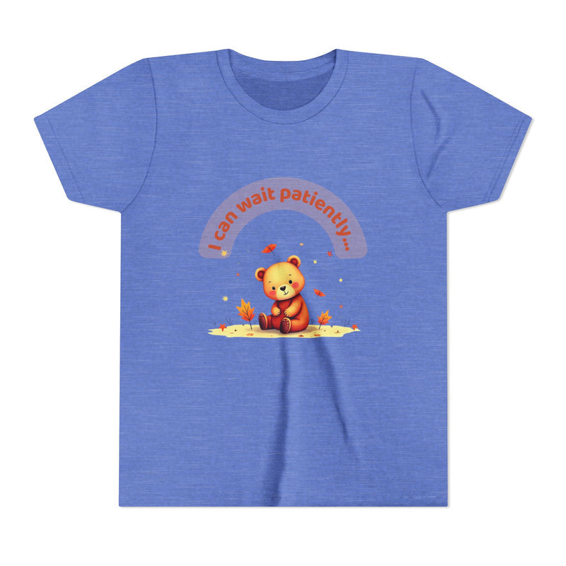 Youth Tee — Cute Bear "I Can Wait Patiently" Autumn Kids T‑Shirt