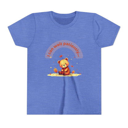 Youth Tee — Cute Bear "I Can Wait Patiently" Autumn Kids T‑Shirt