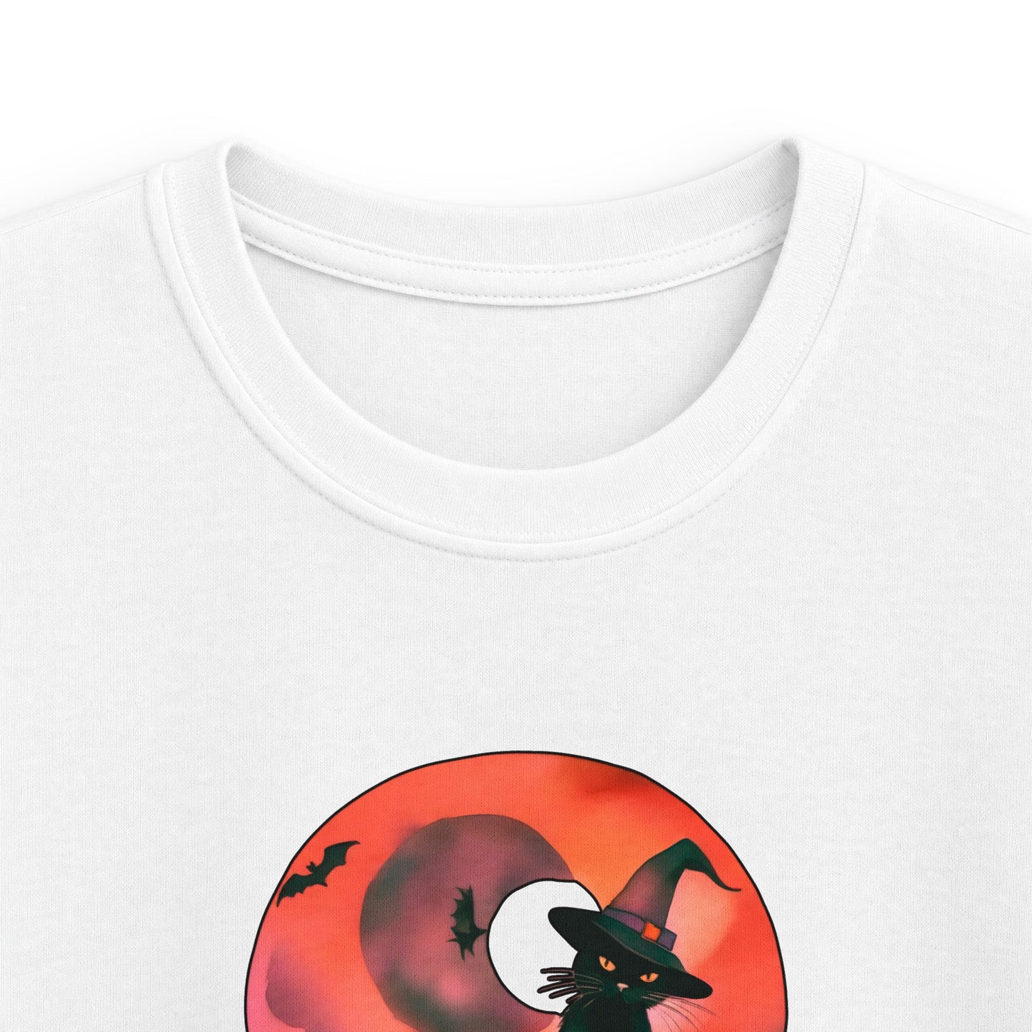 Spooky CatWitch Halloween Tee - Kids Softstyle Tee