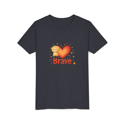Affirmation Kids T‑Shirt – Brave Lion Heart – Back to School Confidence Youth Tee