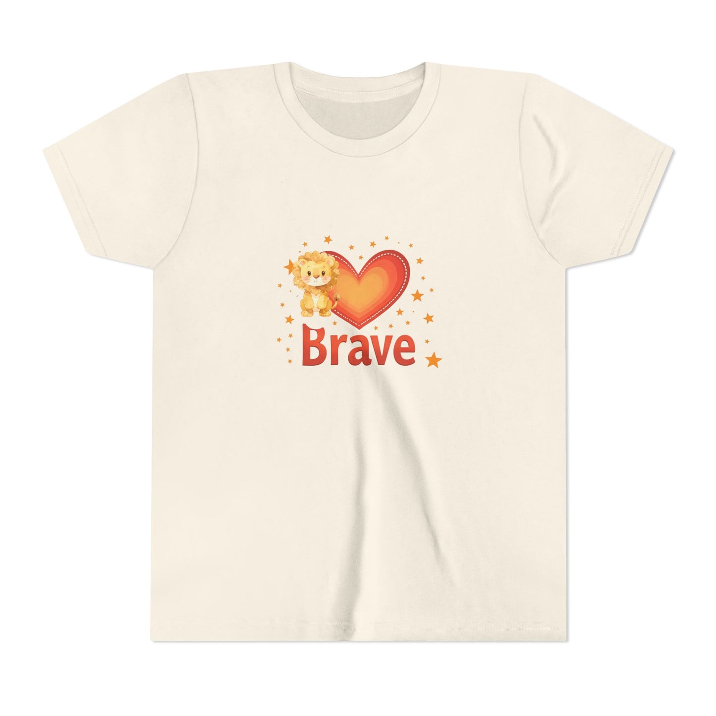 Affirmation Kids T‑Shirt – Brave Lion Heart – Back to School Confidence Youth Tee