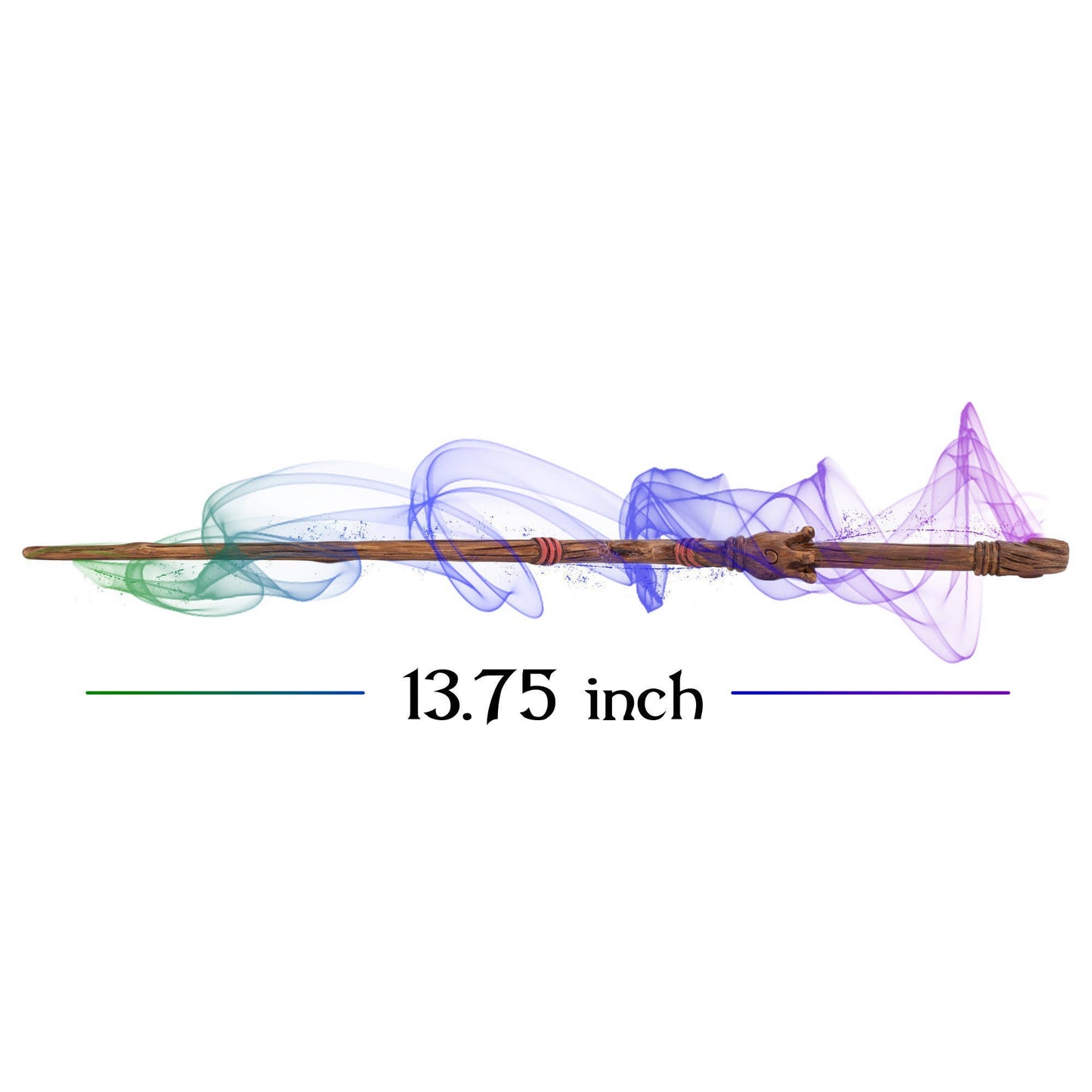 Magic Wand Handcrafted Woodgrain Brown Crown 13.75 Long