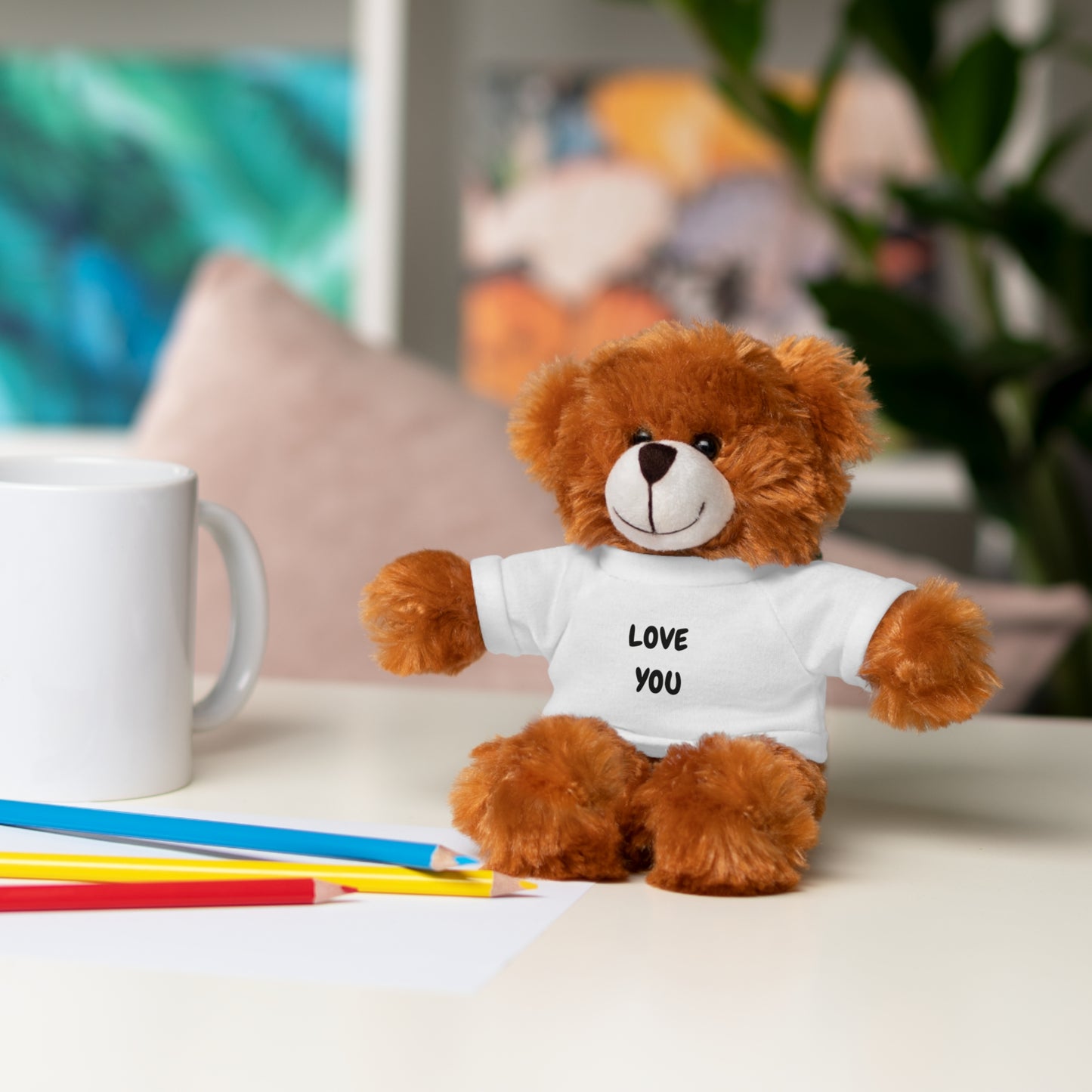 'Love You' Plush Animal with Tee — Cute & Cuddly Stuff with Support for your Home Team