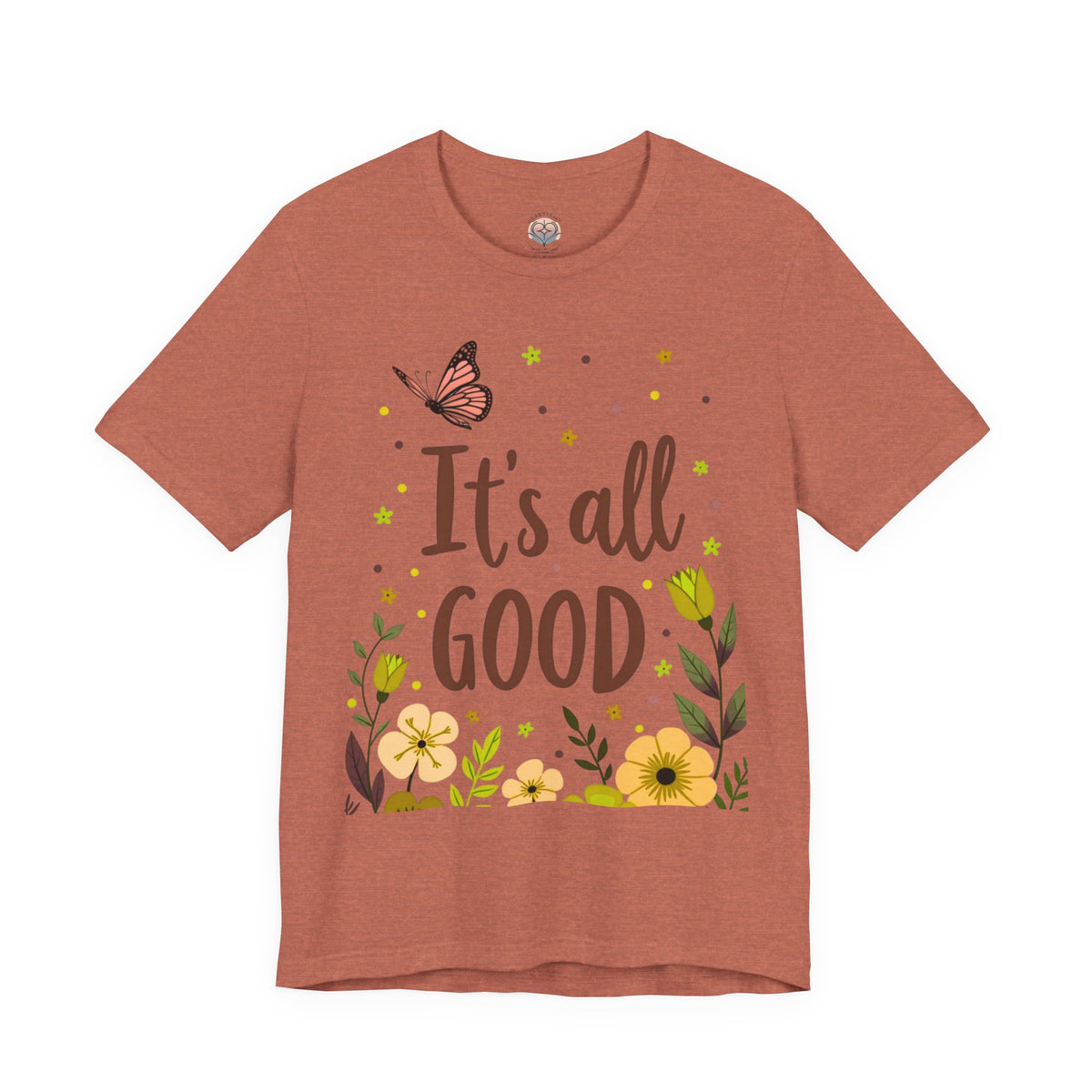 It's All Good Tee — Floral Monarch Comfort Cotton T‑Shirt