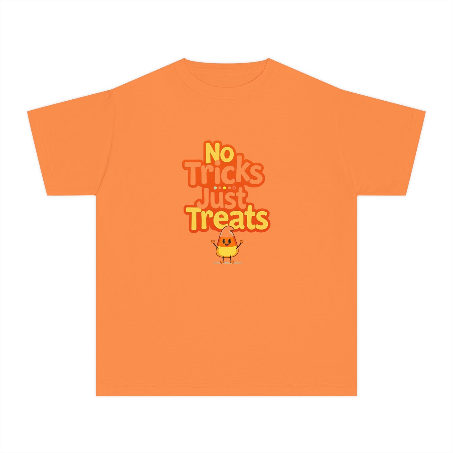 No Tricks Just Treats - Youth Halloween Candy Corn T-Shirt