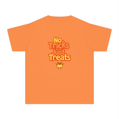 No Tricks Just Treats - Youth Halloween Candy Corn T-Shirt