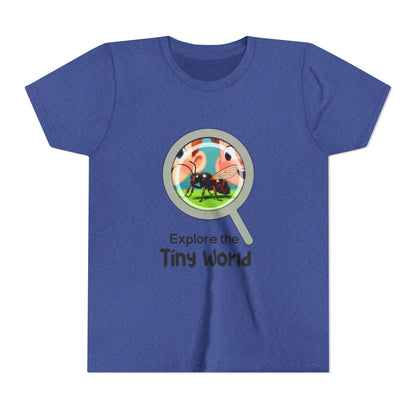 Youth Tee — “Explore the Tiny World” | Nature Explorer Science Shirt