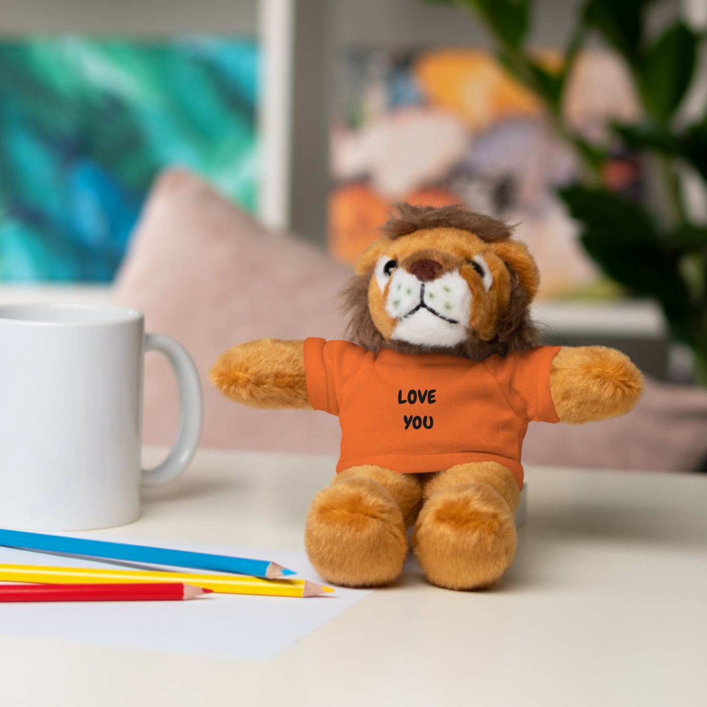 'Love You' Plush Animal with Tee — Cute & Cuddly Stuff with Support for your Home Team