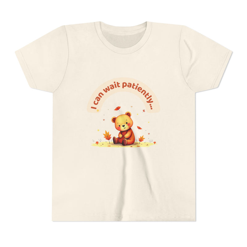 Youth Tee — Cute Bear "I Can Wait Patiently" Autumn Kids T‑Shirt