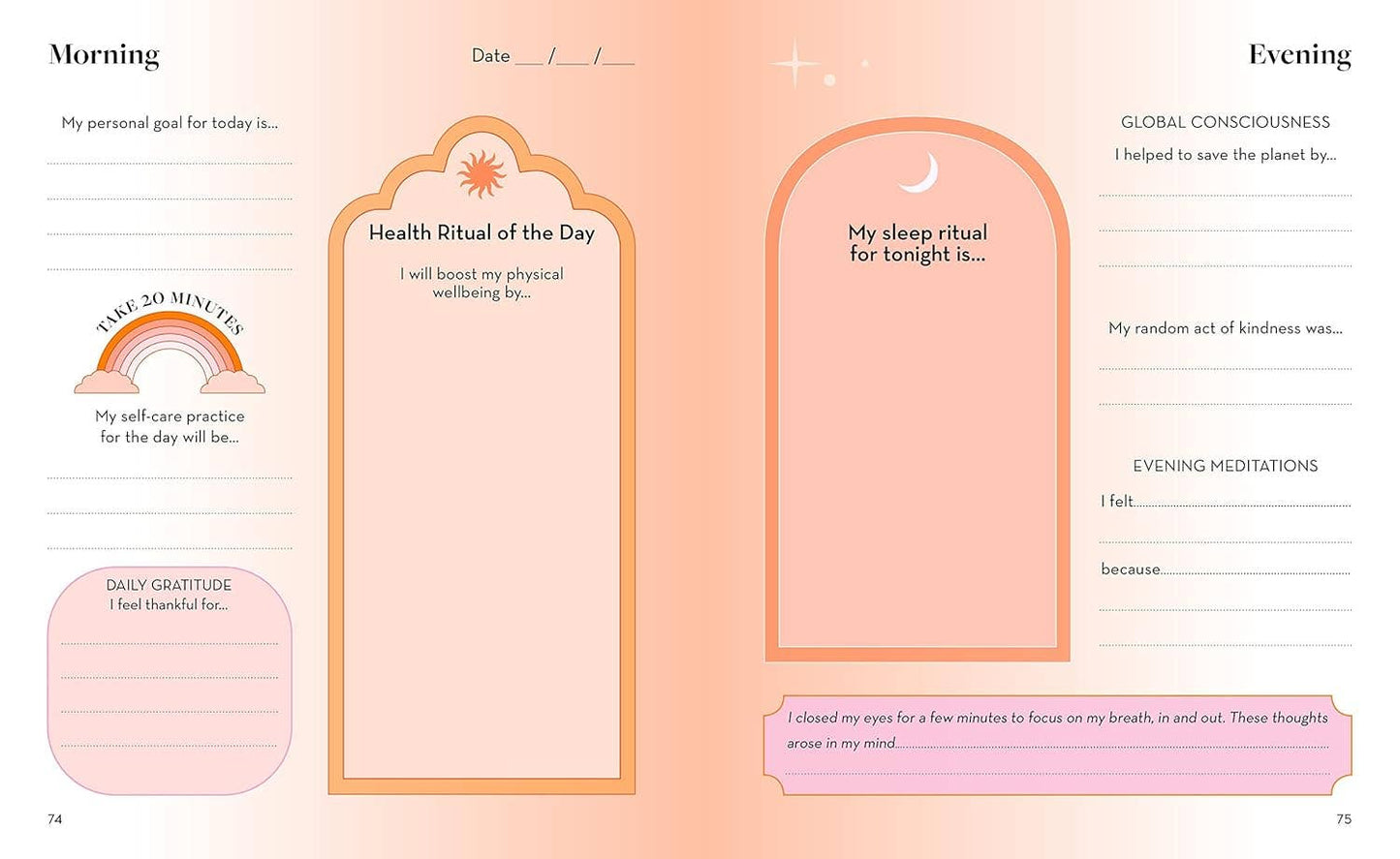 Journal Self-Care Wellness - A Daily Ritual for Reflection and Renewal