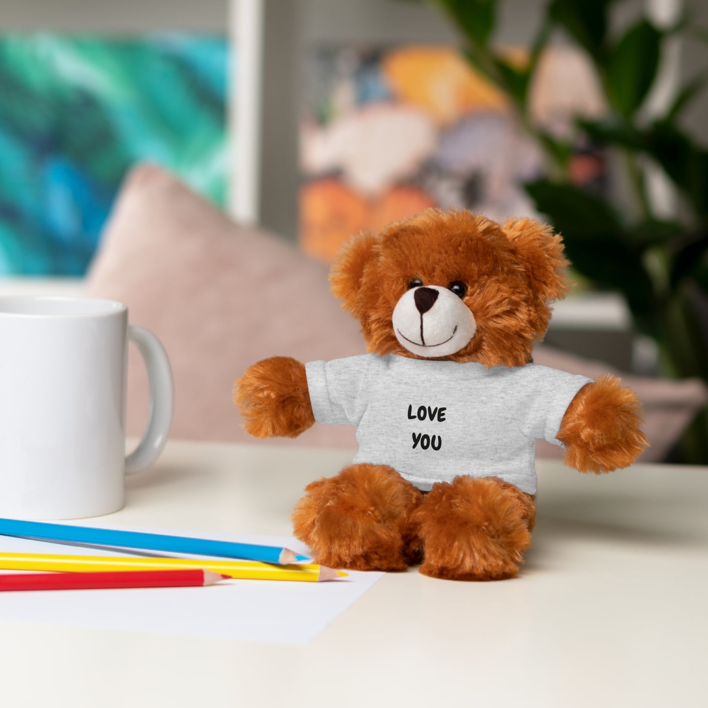 'Love You' Plush Animal with Tee — Cute & Cuddly Stuff with Support for your Home Team