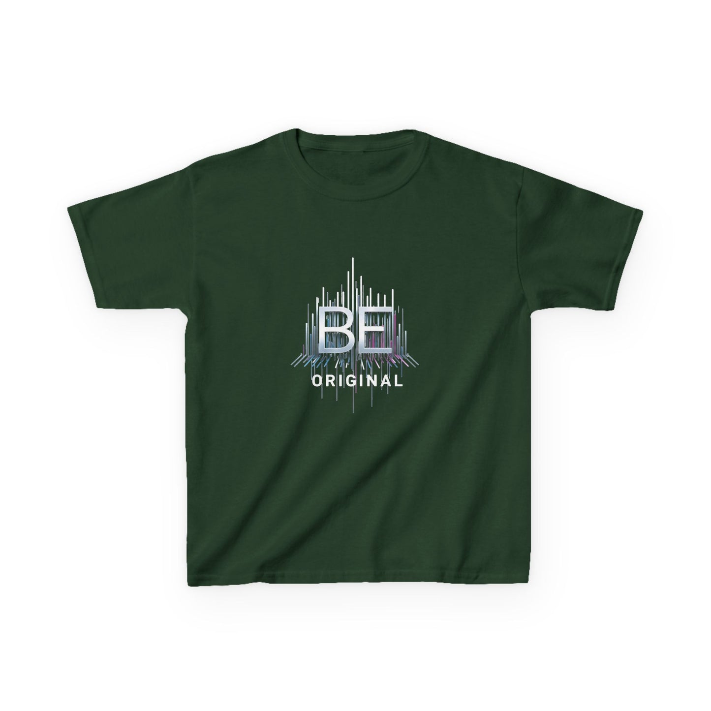 Black t-shirt with a graphic design "Be Original" with spiked graph lines.