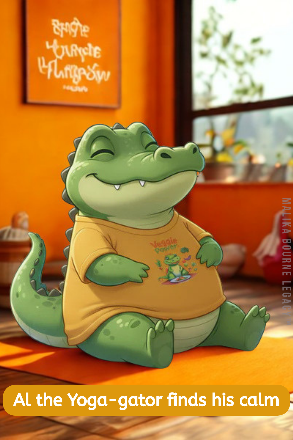 Al, the Yoga-gator finds his calm. Tm MBL
