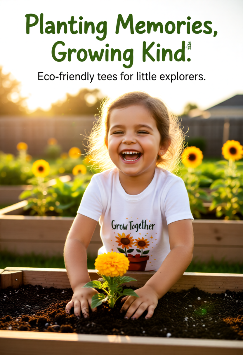 Youth Tee — "Grow Together" Sunflower Plant Kids T‑Shirt