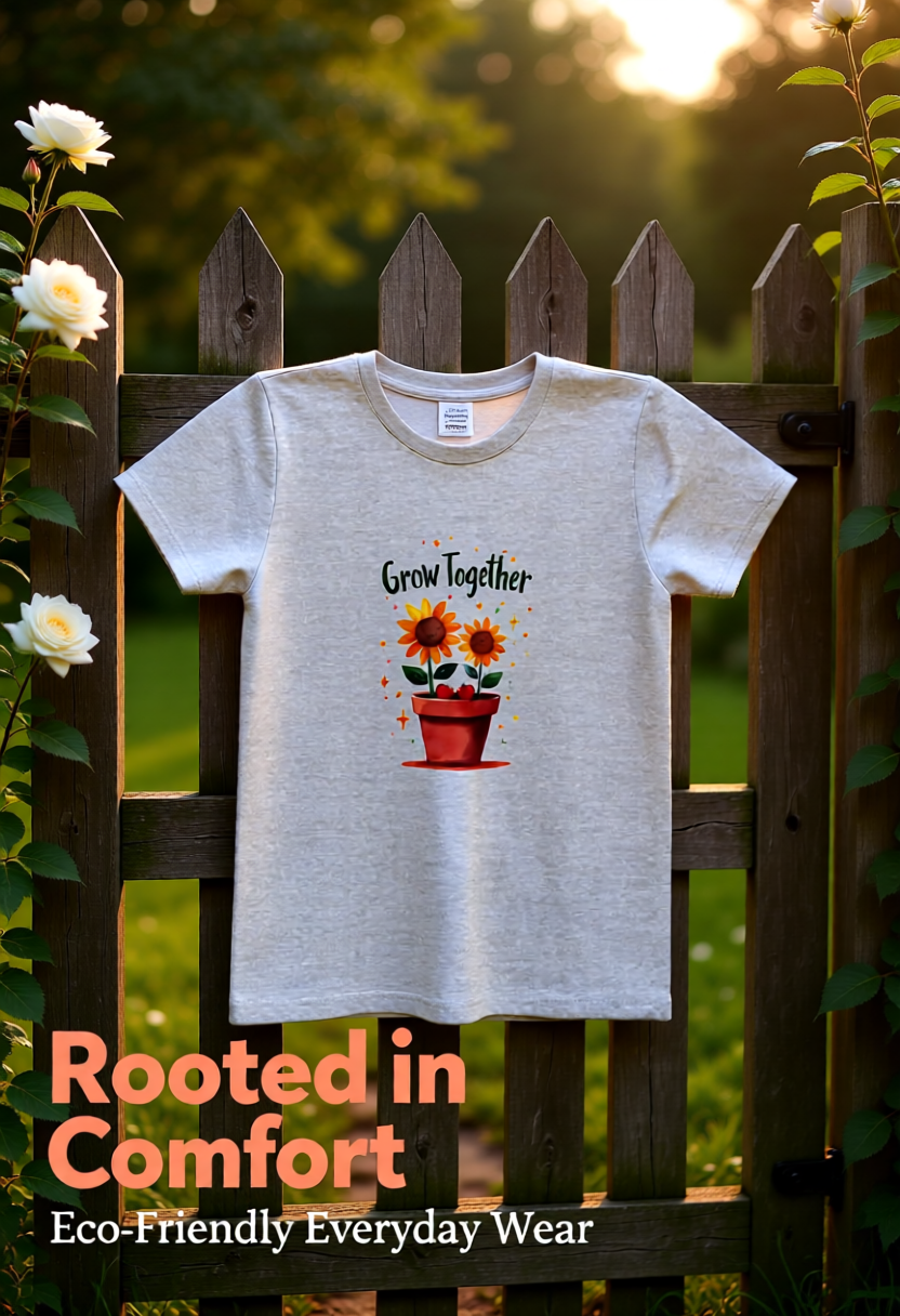 Youth Tee — "Grow Together" Sunflower Plant Kids T‑Shirt