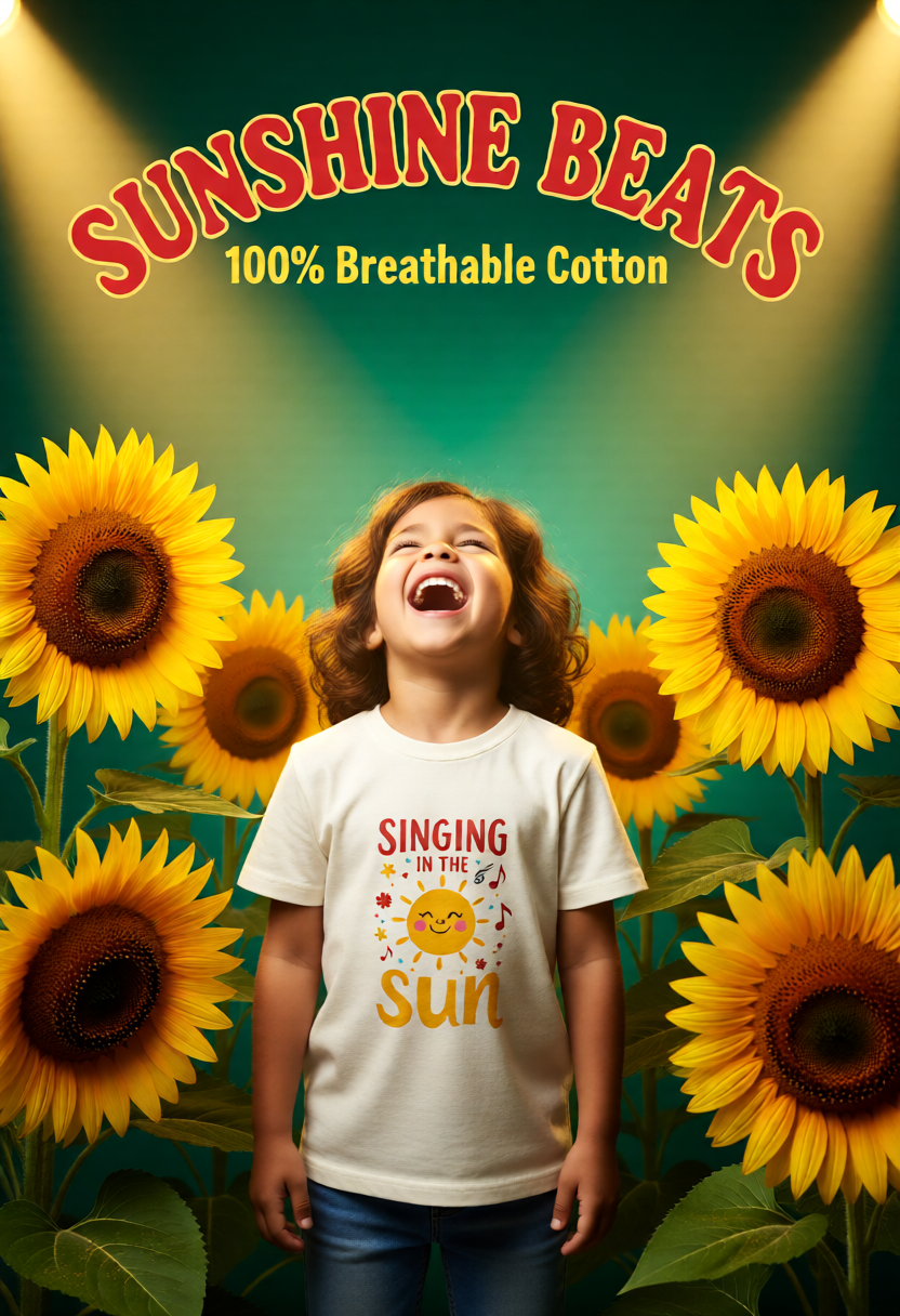 Youth Tee — "Singing in the Sun" Cute Smiling Sun Kids T-Shirt