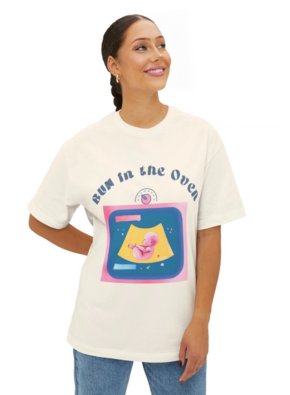 BUN in the OVEN Baby Tee — Oversized Pregnancy Announcement Tee