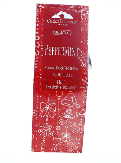 Holiday Tea Peppermint Gift Box – Includes FREE Strainer