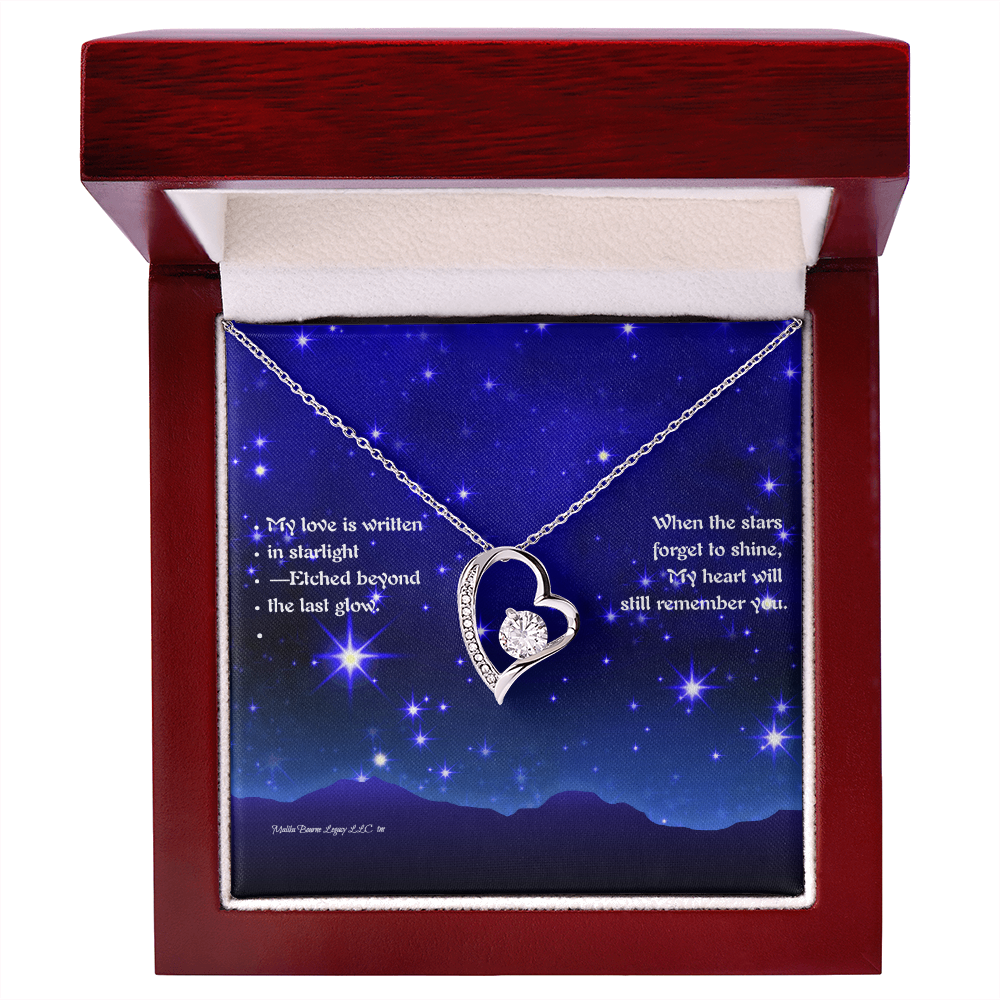 Forever Love Necklace - The Stars Echoe My Infinite Devotion-White Gold
