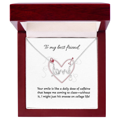 Scripted Love Necklace with POD Message: Best Friend
