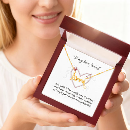 Scripted Love Necklace with POD Message: Best Friend