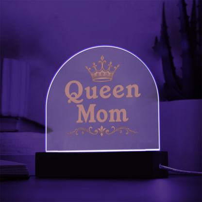 Acrylic Dome Plaque: Queen Mom Gold