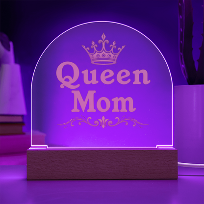 Acrylic Dome Plaque: Queen Mom Gold