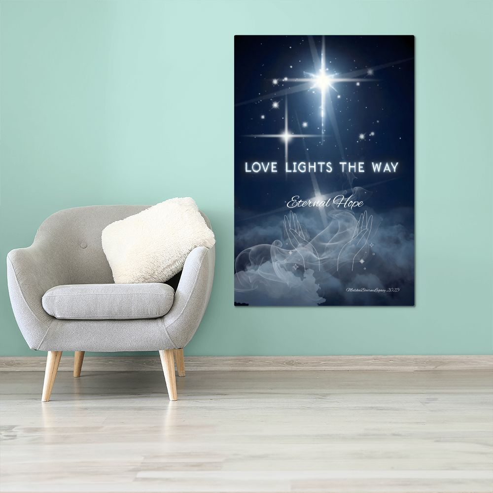 Glossy Metal Wall Hanging: Love Lights the Way-Eternal Hope 20x30 24x36