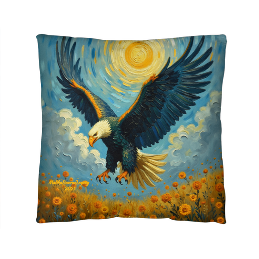 On Eagles Wings Throw Pillow