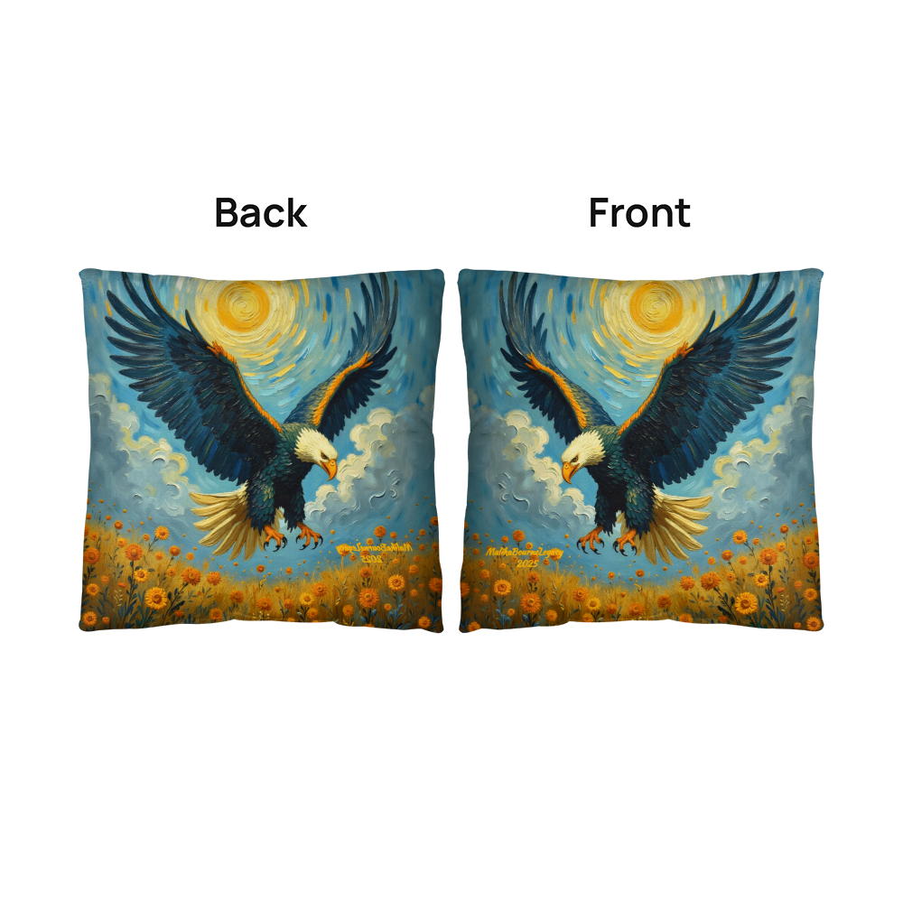 On Eagles Wings Throw Pillow