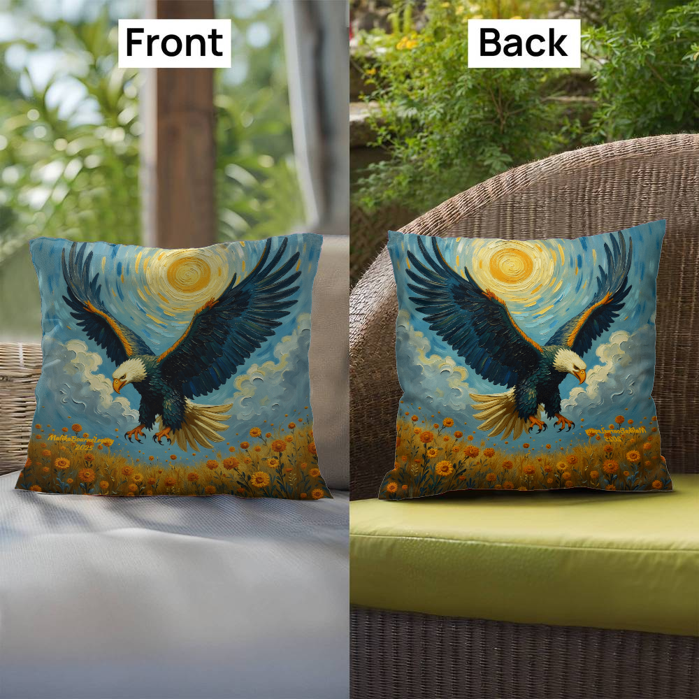 On Eagles Wings Throw Pillow