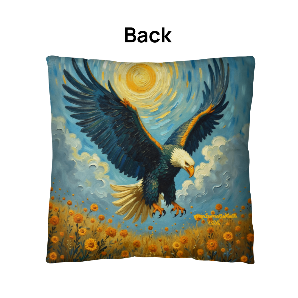 On Eagles Wings Throw Pillow