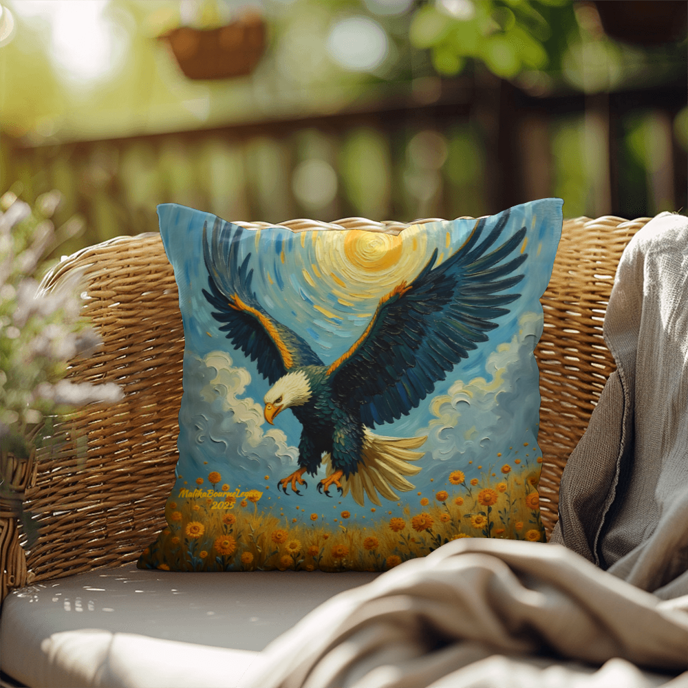 On Eagles Wings Throw Pillow