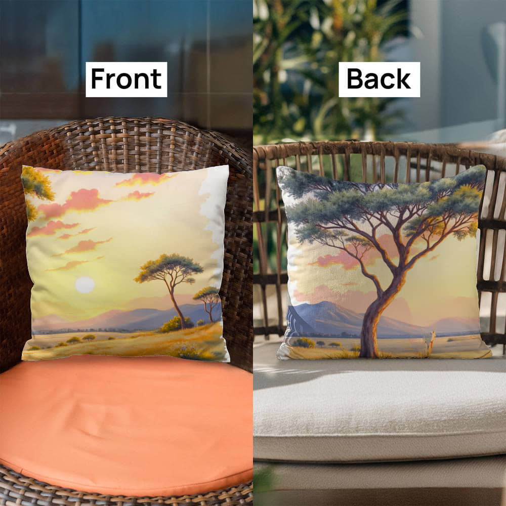 Classic Pillow Cover with Insert; the Savanna Scene