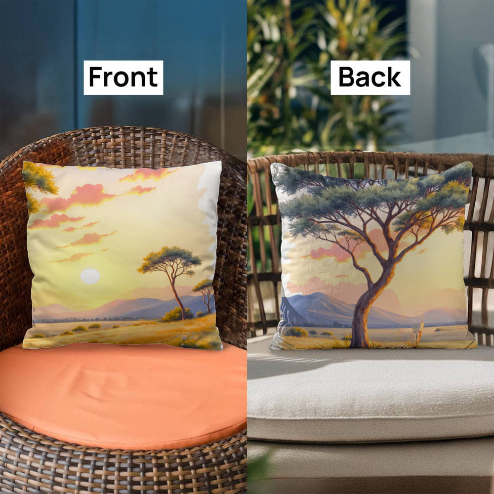 Classic Pillow Cover with Insert; the Savanna Scene