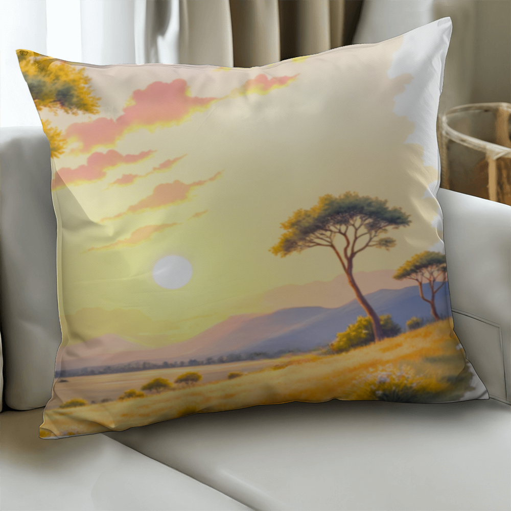 Classic Pillow Cover with Insert; the Savanna Scene