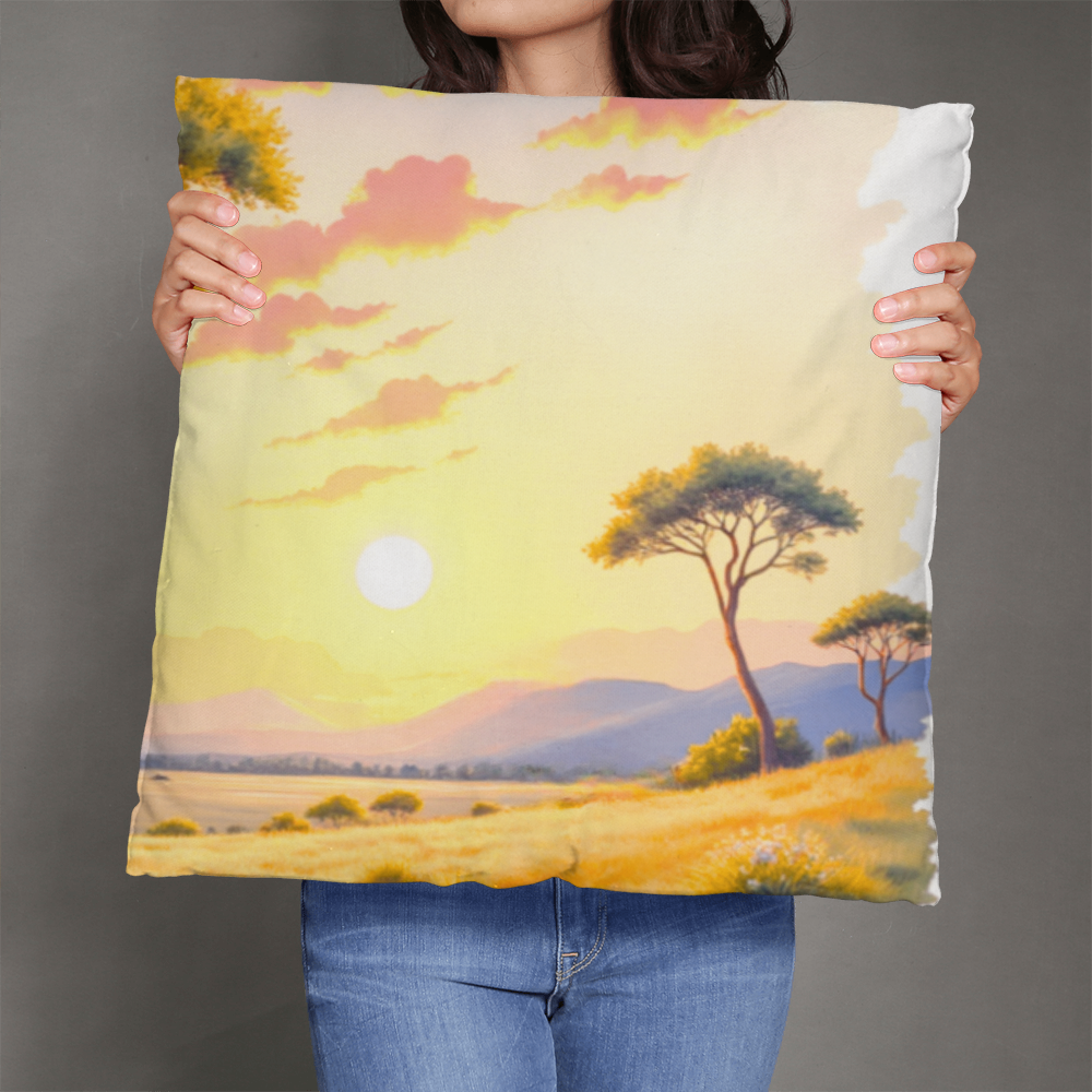 Classic Pillow Cover with Insert; the Savanna Scene