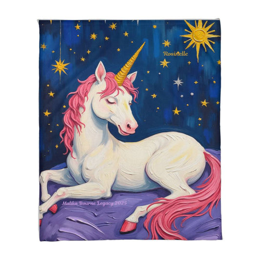 Gift Rosinelle Unicorn Blanket – Soft Pastel Sherpa Throw for Kids
