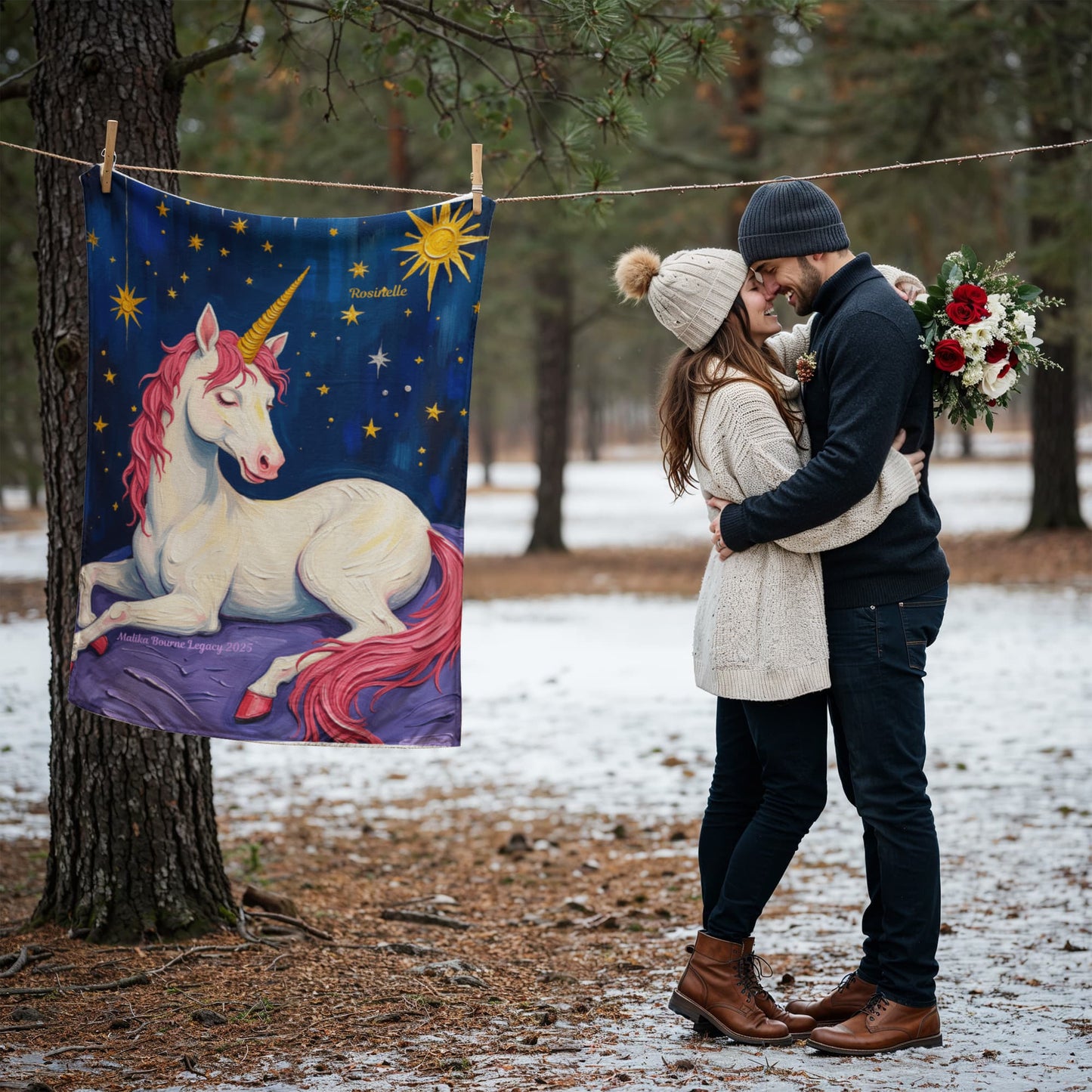 Gift Rosinelle Unicorn Blanket – Soft Pastel Sherpa Throw for Kids