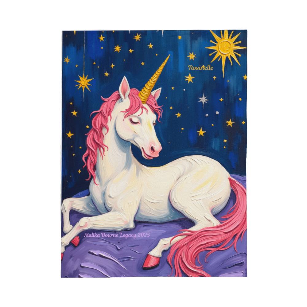 Gift Rosinelle Unicorn Blanket – Soft Pastel Sherpa Throw for Kids
