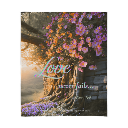 💗 Love Never Fails Jersey Fleece Blanket by Malika Bourne Legacy™