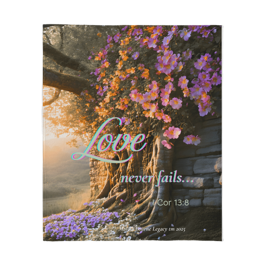 💗 Love Never Fails Jersey Fleece Blanket by Malika Bourne Legacy™