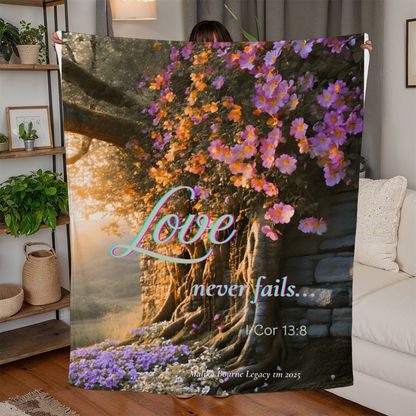 💗 Love Never Fails Jersey Fleece Blanket by Malika Bourne Legacy™