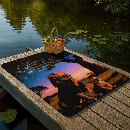 Sherpa Fleece Blanket 30x40 or 40x80: Lion, Cub Stargaze