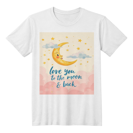 T-shirt White: I Love You to the Moon and Back rosy Women's size