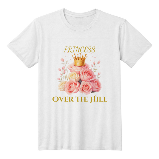 T-shirt Front White: Princess Over the Hill