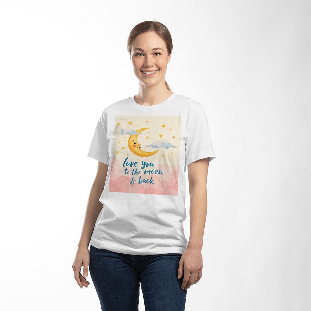 T-shirt White: I Love You to the Moon and Back rosy Women's size